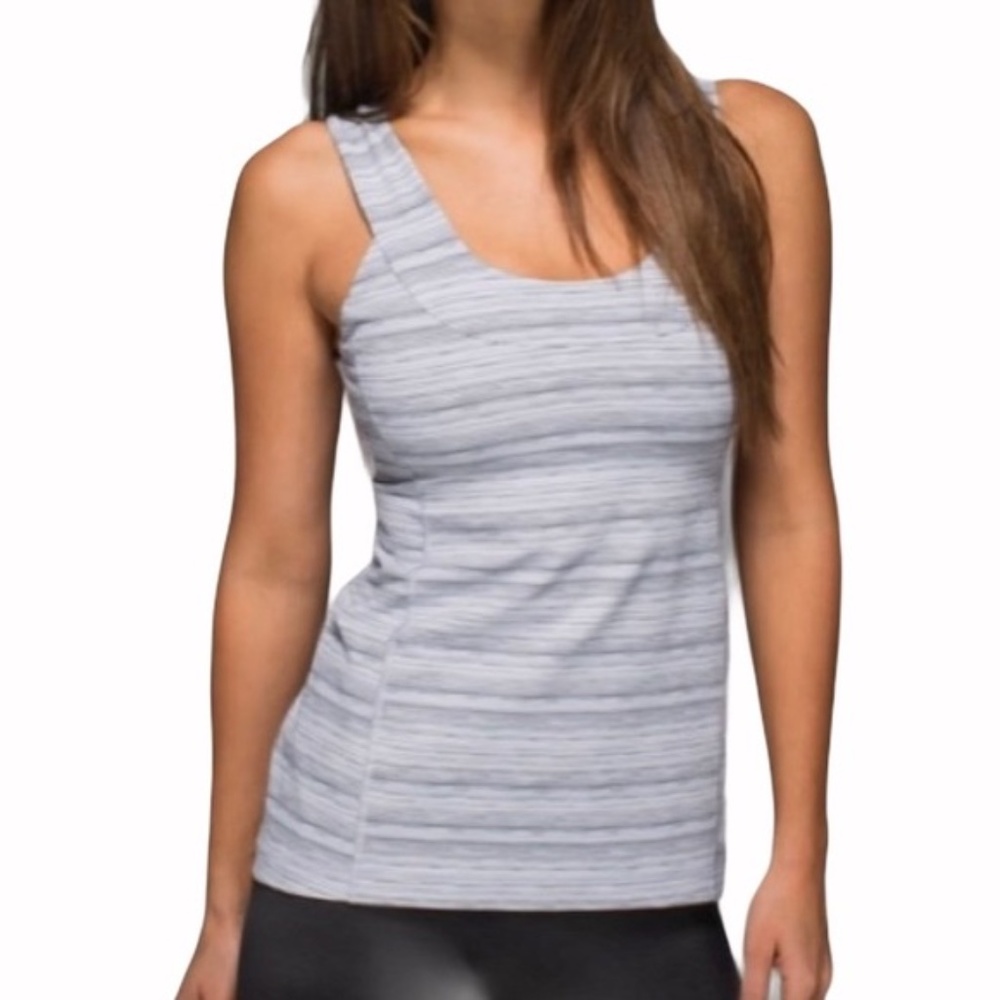 LULULEMON Space Dyed Grey Scoop Neck Tank Top 8
